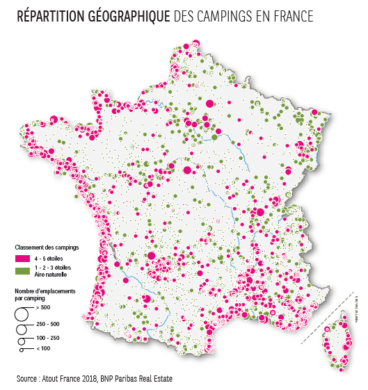 Repartition geographique des campings en France